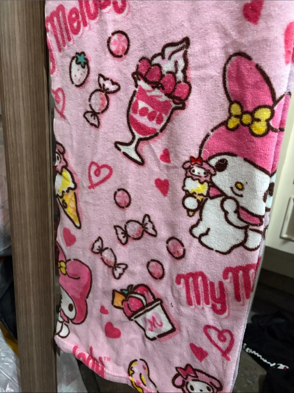 Northwest Pink My Melody Kids Bath Towel with Sweets Print